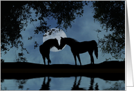 horses in moonlight, vow renewal invitation card