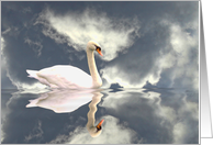 Thank You For Your Sympathy / Condolences Swan and Clouds card