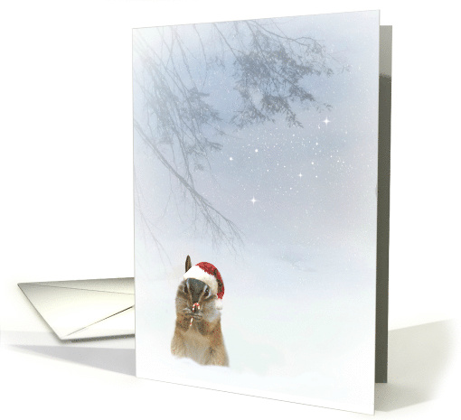Season's Greetings Cute Chipmunk in Snow card (708958)