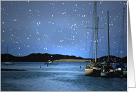 Snow and Sailboats Merry Christmas card