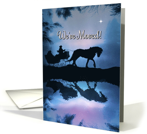 Christmas Horse and Sleigh We've Moved card (726917)