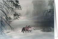 Horses in Snow Season’s Greetings card