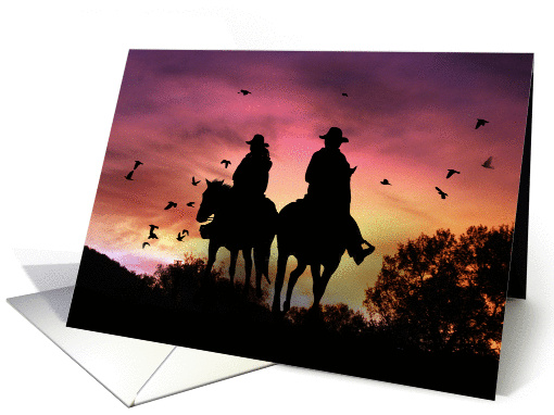 cowgirl and cowboy elopment announcement card (870173)