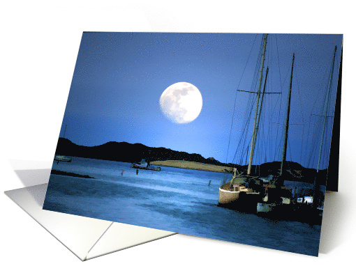 harbor moonlight birthday card (936516)