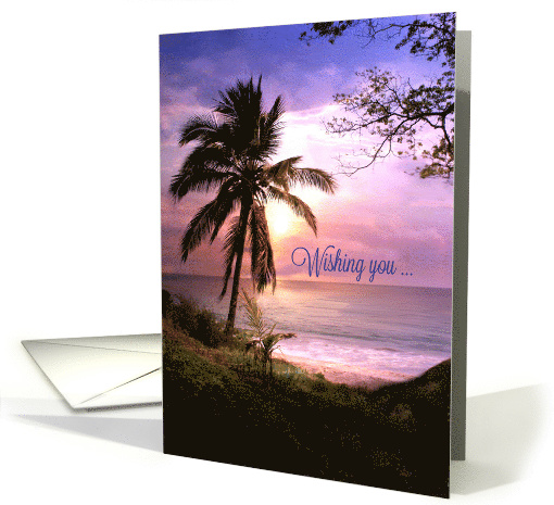 Happy Birthday Tropical, Palm Tree, Coastal Pretty card (938008)