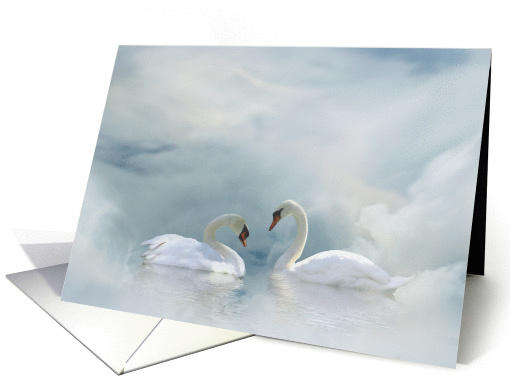 swan vow renewal invitation card (943977)