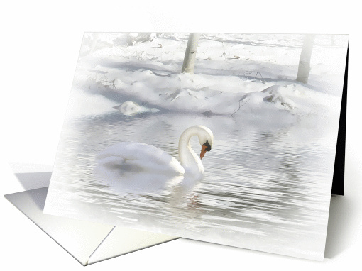 Swan in Snow Peace on Earth card (944128)