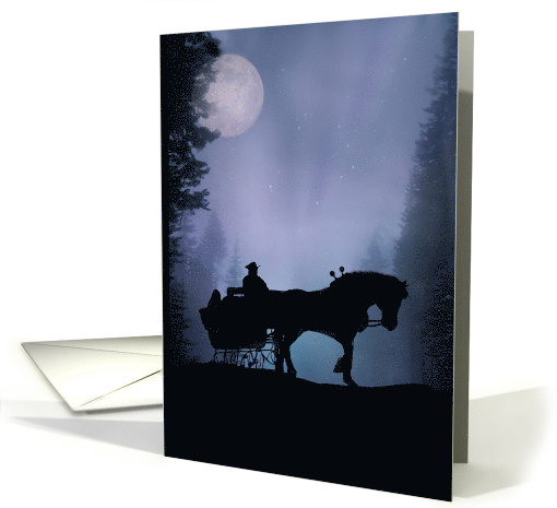 Pretty Sieigh Ride in the Moonlight Chiristmas card (944181)