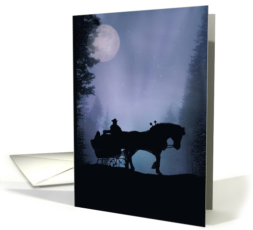 christmas Sleigh Ride in the Moonlight from Across the Miles card