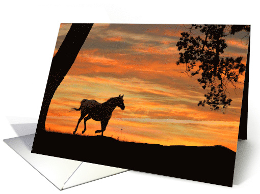 Thinking About You Horse and Sunset card (975539)