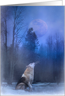 Christmas Wolf in Snow Heaven and Nature Sing card