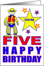 YOU’RE FIVE HAPPY BIRTHDAY - COWBOY card