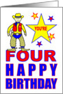 YOU’RE FOUR HAPPY BIRTHDAY - COWBOY card