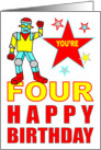 YOU’RE FOUR HAPPY BIRTHDAY - ROBOT card