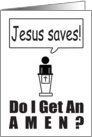 JESUS SAVES - AMEN - PASTOR - PREACHER - MINISTER - CHAPLAIN card