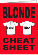 BLONDE CHEAT SHEET - DUMB BLONDE JOKE card