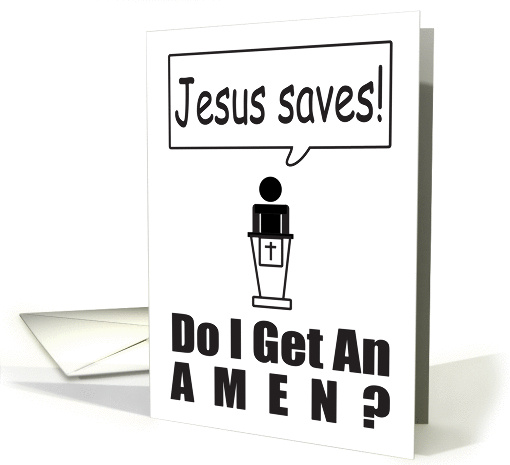 JESUS SAVES - AMEN - PASTOR - PREACHER - MINISTER - CHAPLAIN card