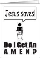 JESUS SAVES - AMEN - PASTOR - PREACHER - MINISTER - CHAPLAIN card