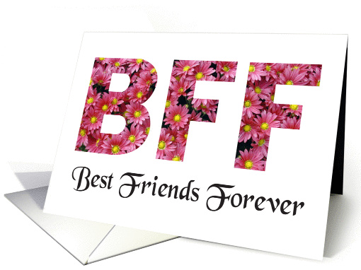 BFF - BEST FRIENDS FOREVER - PINK DAISIES card (1062547)