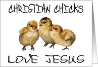 Christian Chicks Love Jesus card