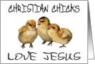 Christian Chicks Love Jesus card