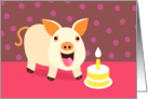 Birthday Pig & Cake card