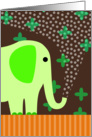 Cute Elephant Spraying Water card