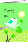 Missing you Blue Bird & Sun card