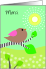 Merci - French Thank You Bird & Sun card