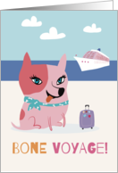 Bone Voyage Cruise Ship Dog card