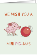 Cute Piglet and Christmas Holiday Ornament card