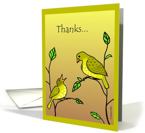 Thanks for listening - yellow birds card (488256)