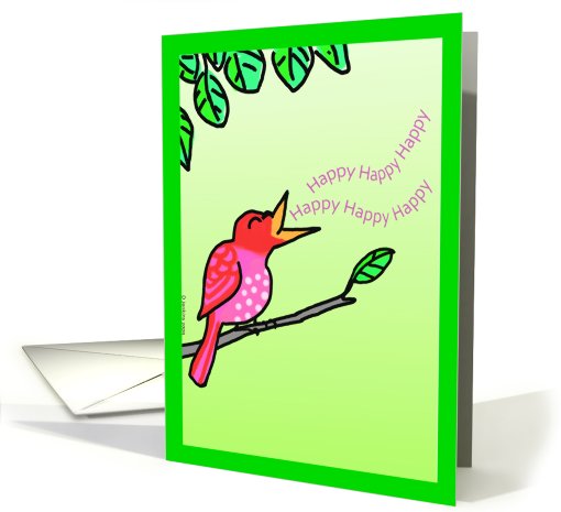 Birthday bird - red card (488261)