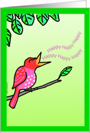 Birthday bird - red card