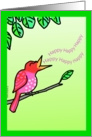 Birthday bird - red card