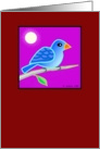 Blue bird with moon card