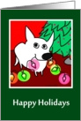 Merry Christmas dog with lights card