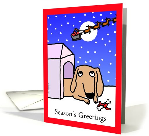 Christmas dachshund watching Santa card (514857)