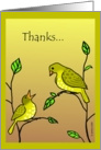 Thank you card with yellow birds card