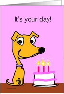 Dog birthday card with cake card