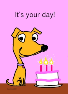 Dog birthday card...