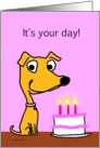 Dog birthday card with cake card
