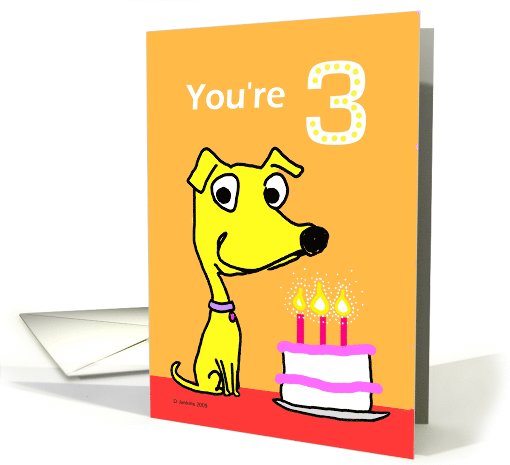 Birthday card for 3 year old card (519459)