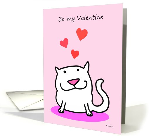 Valentine Cat with Hearts card (532679)