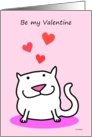 Valentine Cat with Hearts card