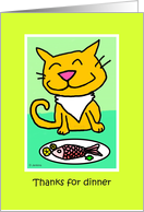 Thank you for dinner cat card