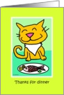 Thank you for dinner cat card