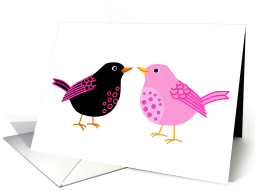 Pink & Black Birds card (569098)