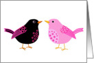 Pink & Black Birds card