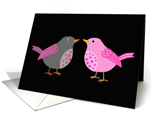 Pink & Grey Birds card (569101)